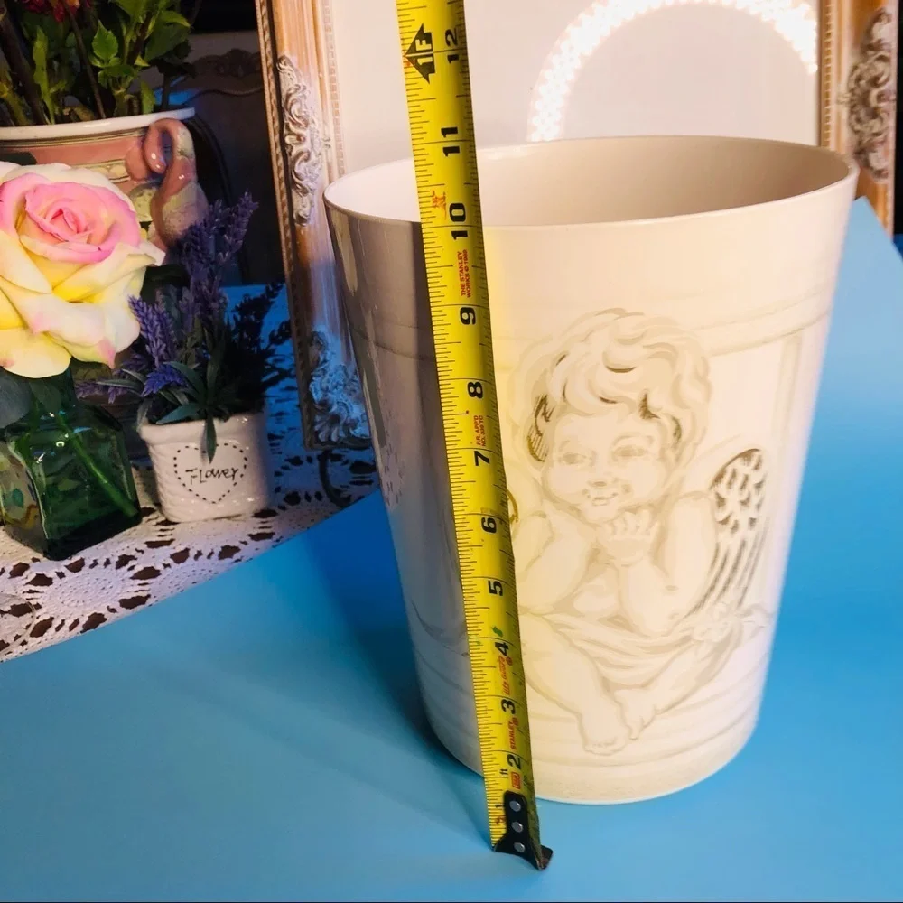 Vintage cherubs waste basket